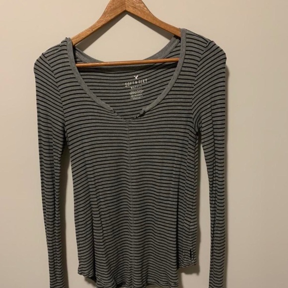Striped Henley Top - Picture 2 of 4